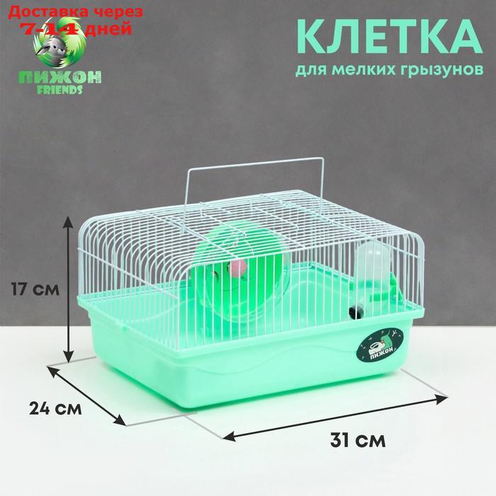Клетка для грызунов "Пижон", 31 х 24 х 17 см, зелёная - фото 1 - id-p227120112