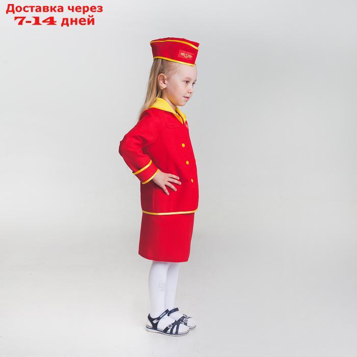 Детский карнавальный костюм "Стюардесса", юбка, пилотка, пиджак, 4-6 лет, рост 110-122 см - фото 2 - id-p227022810