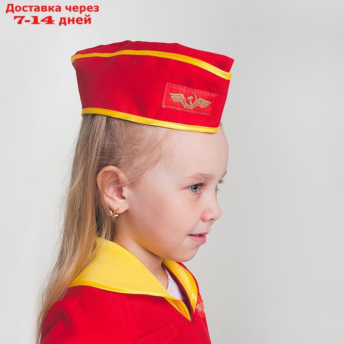 Детский карнавальный костюм "Стюардесса", юбка, пилотка, пиджак, 4-6 лет, рост 110-122 см - фото 4 - id-p227022810