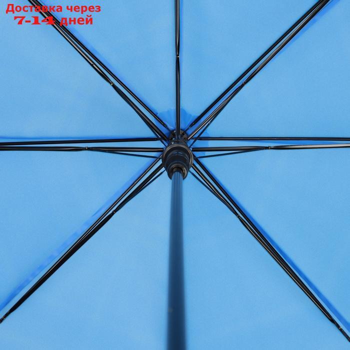 Зонт - трость полуавтоматический "Однотонный", 8 спиц, R = 47 см, цвет синий - фото 6 - id-p227112370