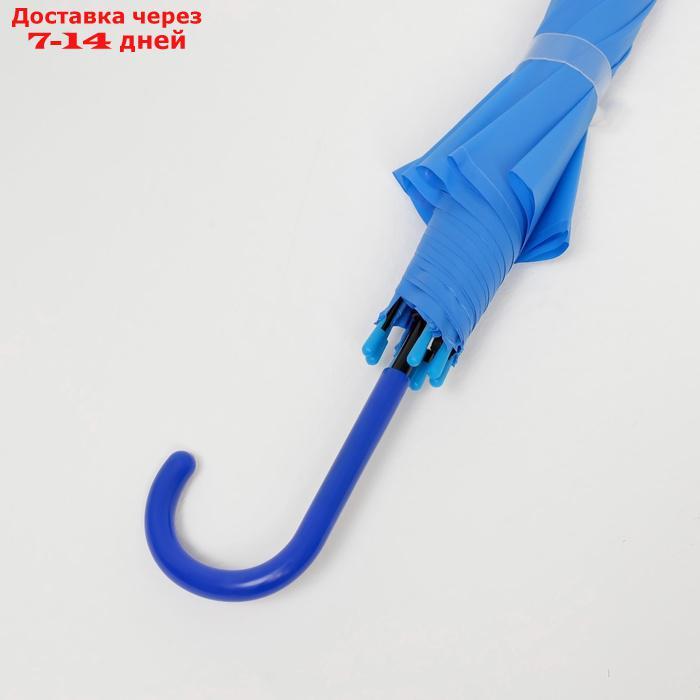 Зонт - трость полуавтоматический "Однотонный", 8 спиц, R = 47 см, цвет синий - фото 7 - id-p227112370