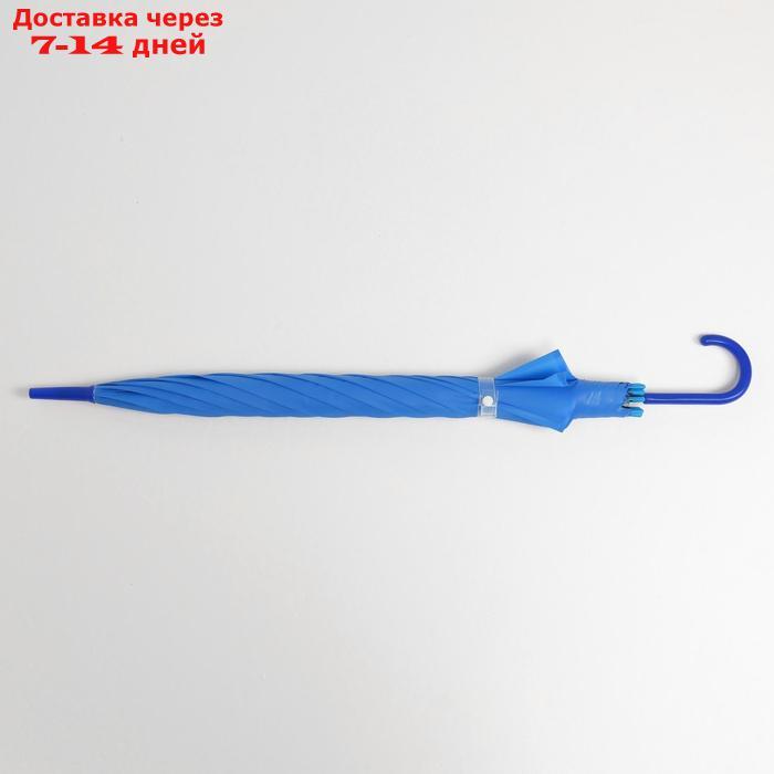 Зонт - трость полуавтоматический "Однотонный", 8 спиц, R = 47 см, цвет синий - фото 8 - id-p227112370