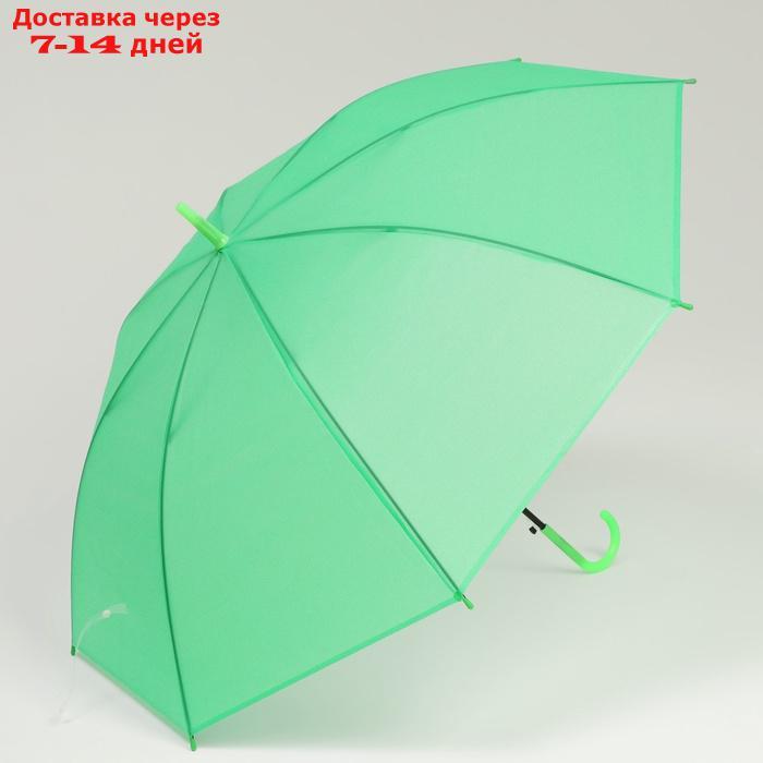 Зонт - трость полуавтоматический "Однотонный", 8 спиц, R = 47 см, цвет зелёный - фото 4 - id-p227112371