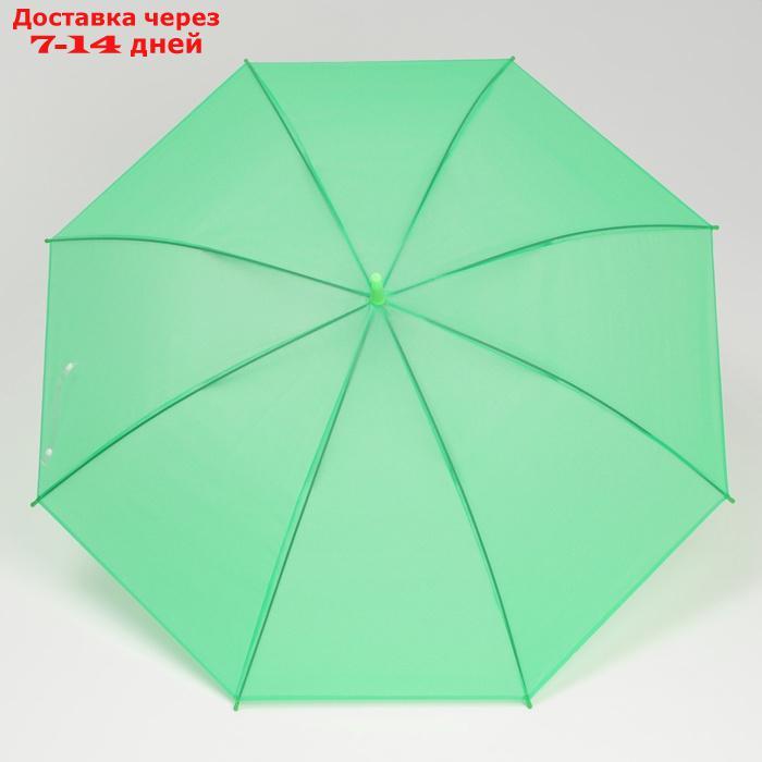 Зонт - трость полуавтоматический "Однотонный", 8 спиц, R = 47 см, цвет зелёный - фото 5 - id-p227112371