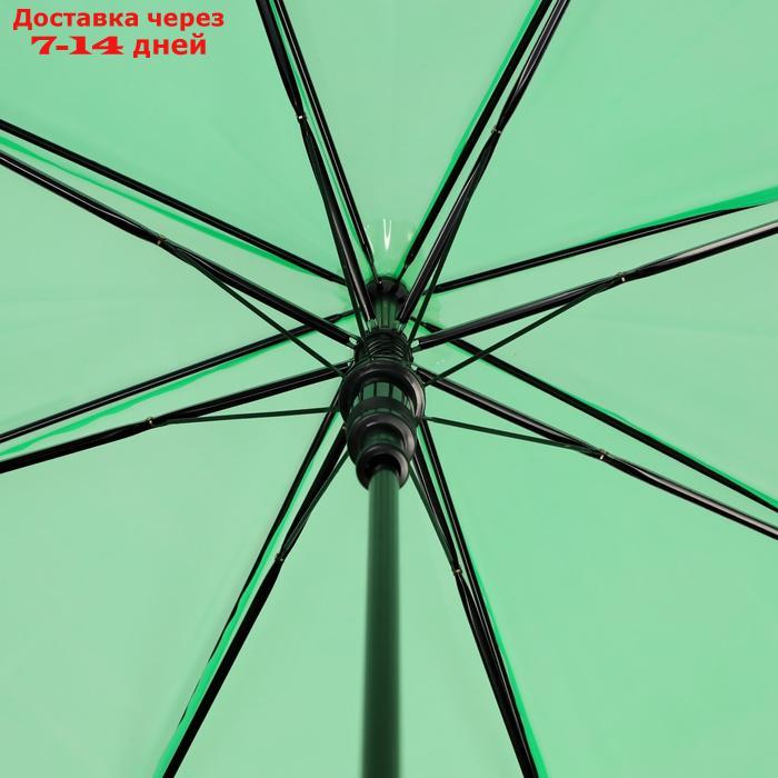 Зонт - трость полуавтоматический "Однотонный", 8 спиц, R = 47 см, цвет зелёный - фото 6 - id-p227112371