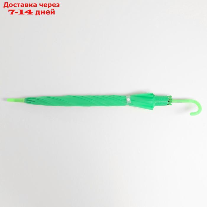 Зонт - трость полуавтоматический "Однотонный", 8 спиц, R = 47 см, цвет зелёный - фото 8 - id-p227112371