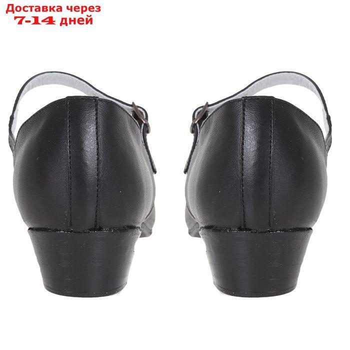 Туфли народные женские, длина по стельке 24 см, цвет чёрный - фото 4 - id-p227095927