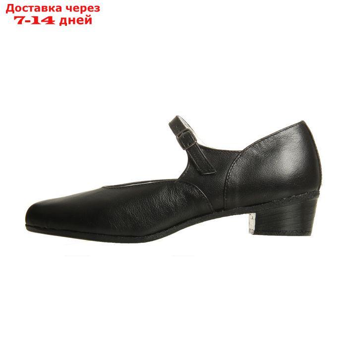 Туфли народные женские, длина по стельке 22 см, цвет чёрный - фото 2 - id-p227095928