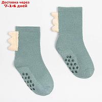 Носки детские махровые со стопперами MINAKU цв.зеленый, р-р 14-16 см