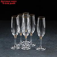 Набор бокалов для шампанского Bohemia Crystal "Оливия", 190 мл, 6 шт
