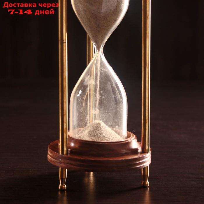 Песочные часы "Мираж" дерево, латунь (5 мин) 9х9х21,5 см - фото 2 - id-p227102978