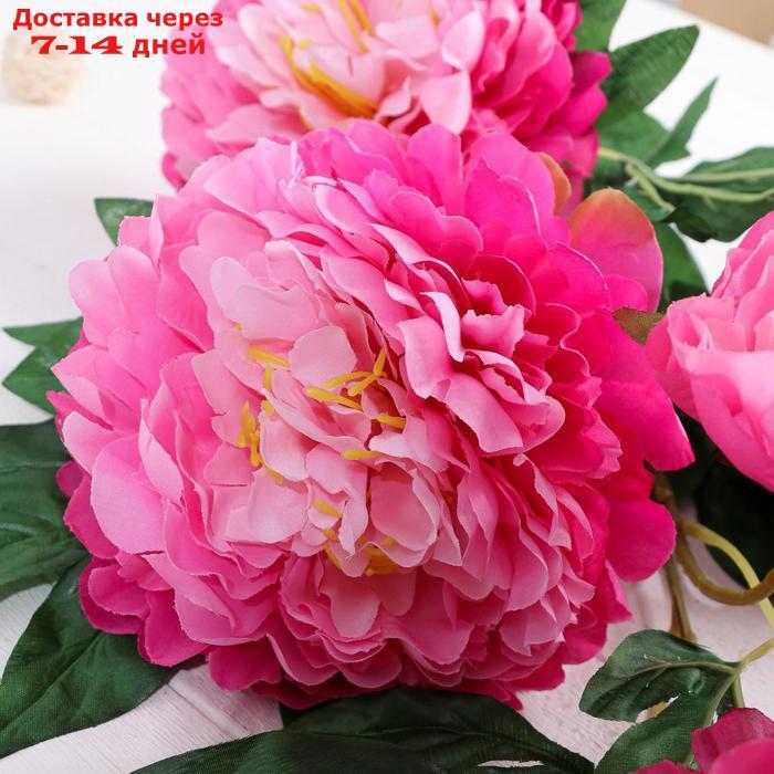 Цветы искусственные "Пион кустовой" 5 бутонов 15*110 см, сиренево-розовый - фото 2 - id-p227100951