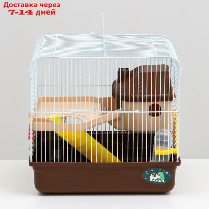 Клетка для грызунов "Пижон", двухэтажная с наполнением 31 х 24 х 29 см, коричневая - фото 2 - id-p227120118