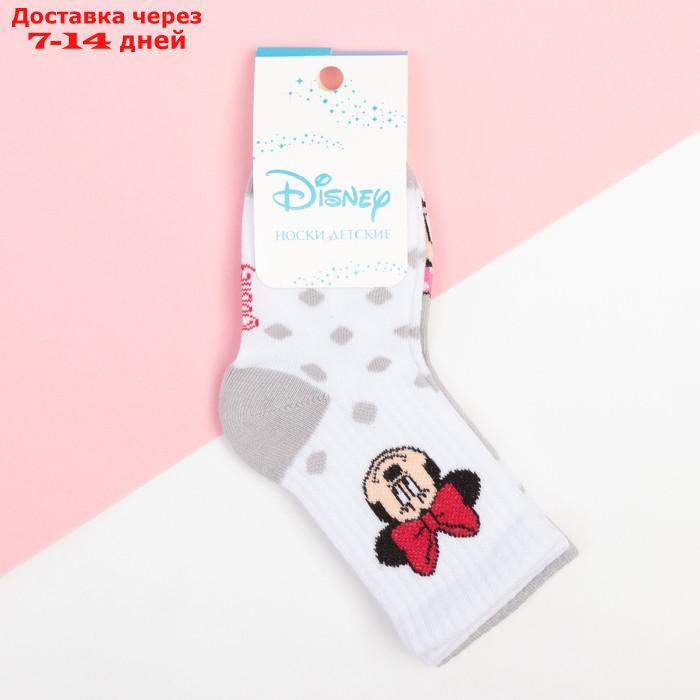 Набор носков "Minnie", Минни Маус, серый/белый, 12-14 см - фото 4 - id-p226953905