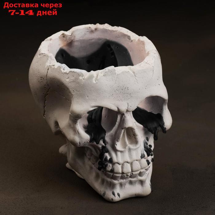Свеча фигурная в бетоне "Плачущий череп", черный - фото 1 - id-p227102989