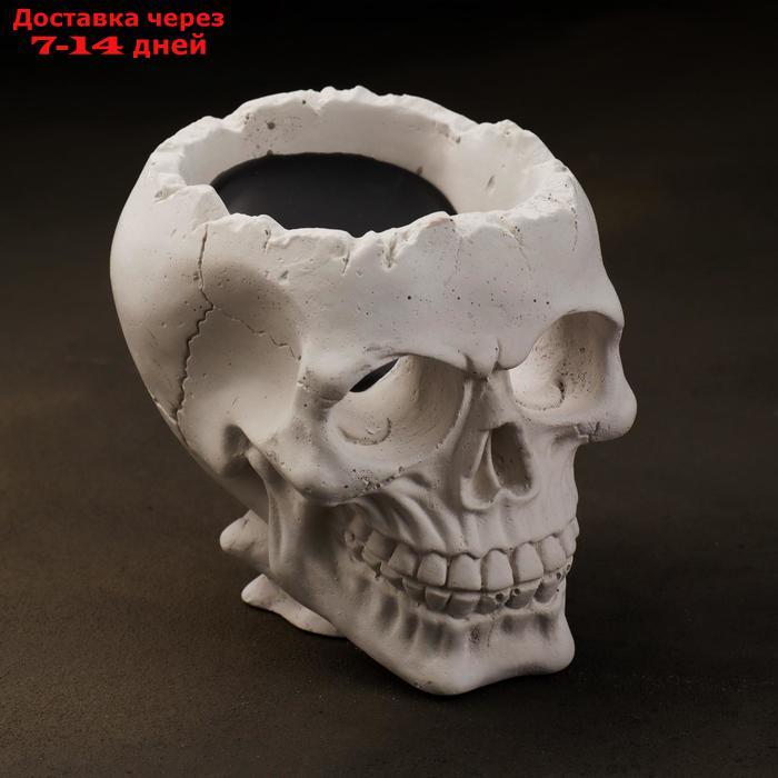 Свеча фигурная в бетоне "Плачущий череп", черный - фото 2 - id-p227102989