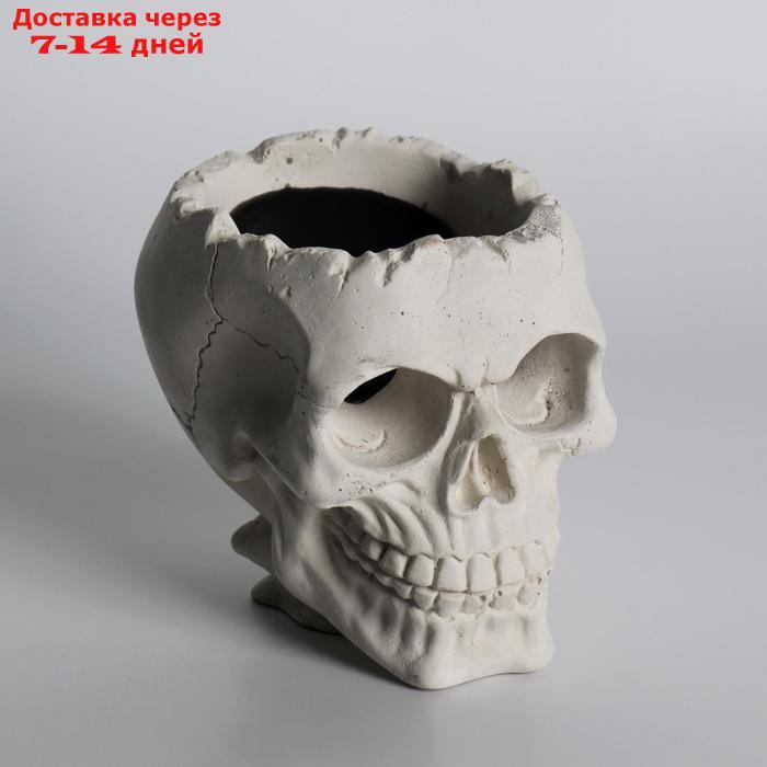 Свеча фигурная в бетоне "Плачущий череп", черный - фото 3 - id-p227102989