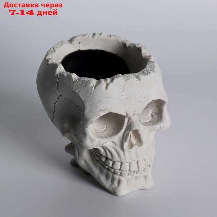 Свеча фигурная в бетоне "Плачущий череп", черный - фото 6 - id-p227102989