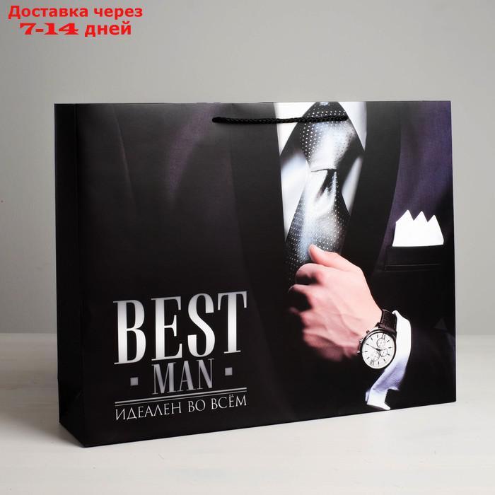 Пакет ламинированный горизонтальный Best man, XL 49 × 40 × 19 см