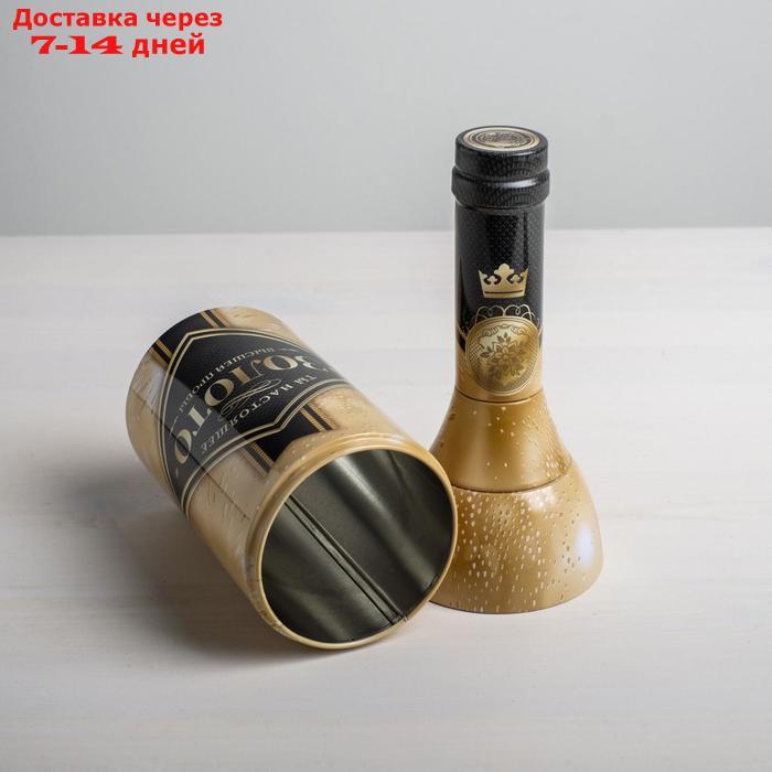 Коробка жестяная в форме бутылки "Золото", 29,7 см × 8 см × 8 см - фото 2 - id-p227097652