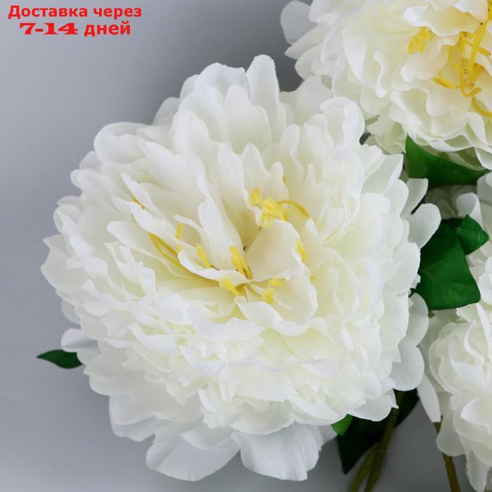 Цветы искусственные "Пион кустовой" 5 бутонов 15*110 см, белый - фото 2 - id-p226965322