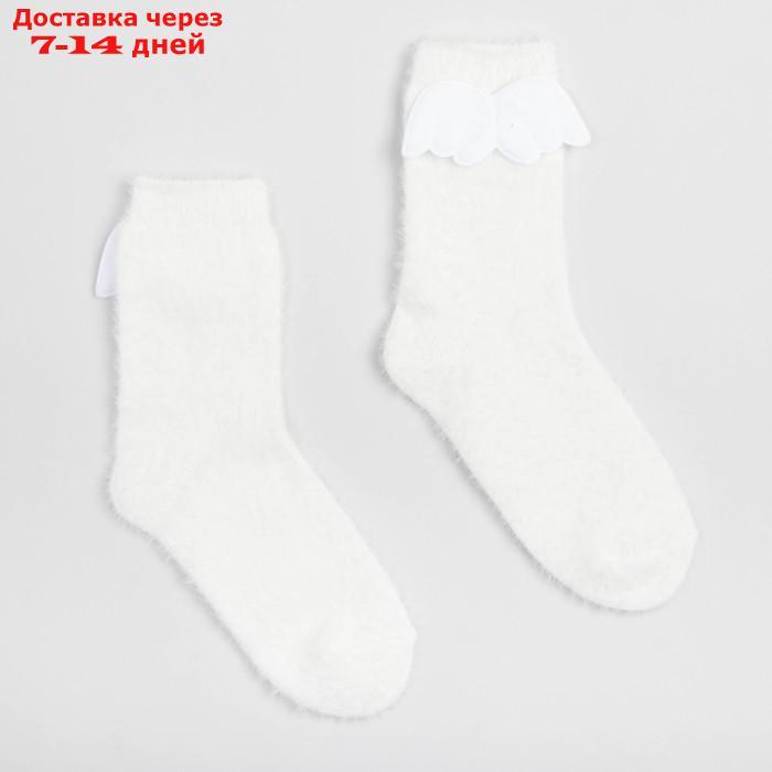 Носки махровые MINAKU с нашивкой, цвет белый, размер 36-39 (23-25 см) - фото 1 - id-p227114278