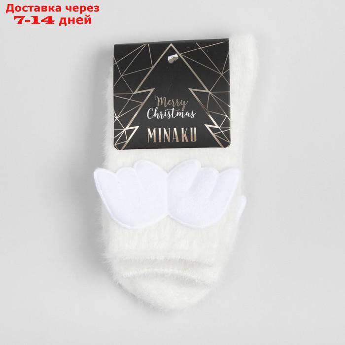 Носки махровые MINAKU с нашивкой, цвет белый, размер 36-39 (23-25 см) - фото 4 - id-p227114278