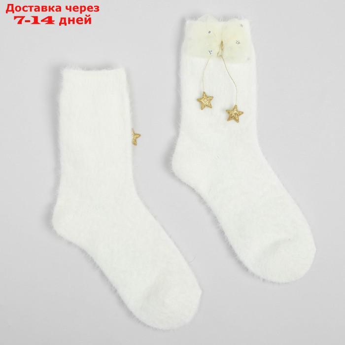 Носки махровые MINAKU с бантиком, цвет белый, размер 36-39 (23-25 см) - фото 1 - id-p227114279