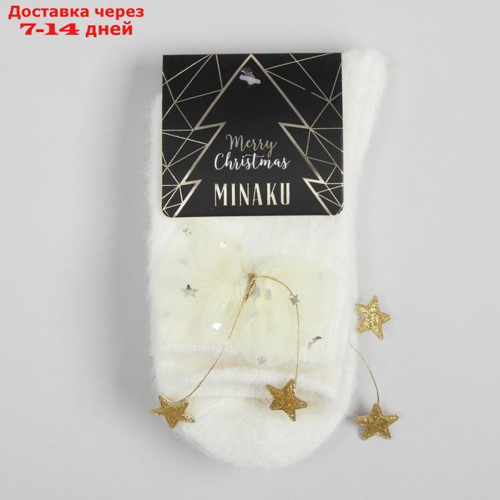 Носки махровые MINAKU с бантиком, цвет белый, размер 36-39 (23-25 см) - фото 4 - id-p227114279