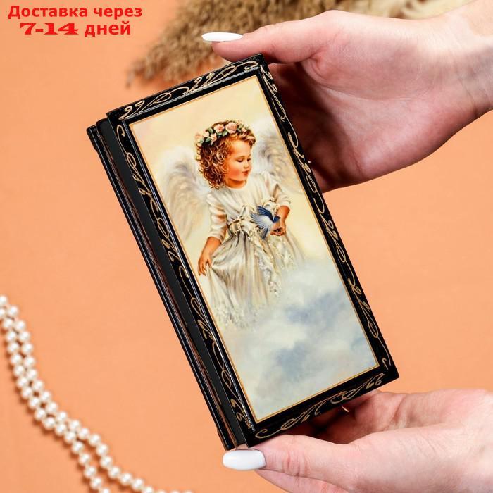 Шкатулка - купюрница "Ангелок на облаке", 8,5×17 см, лаковая миниатюра - фото 3 - id-p227022846
