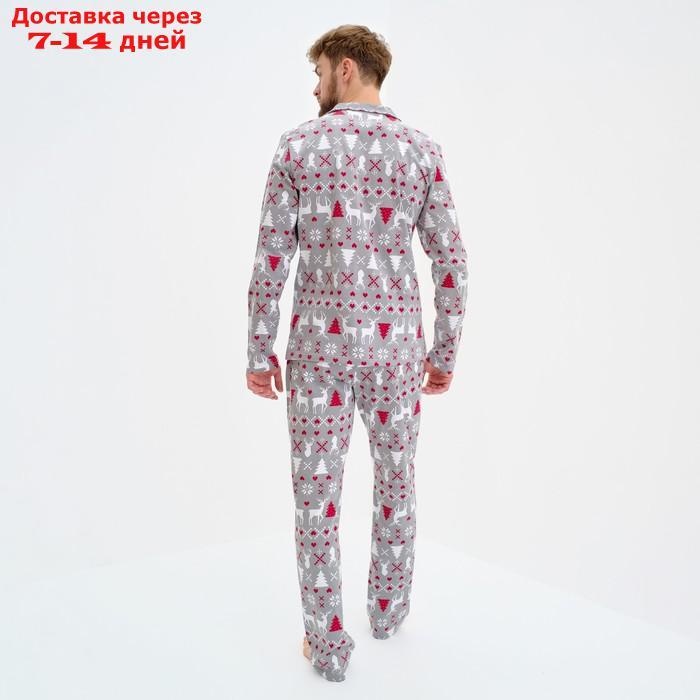 Пижама новогодняя мужская KAFTAN "Скандинавия", размер 50 - фото 4 - id-p227123721