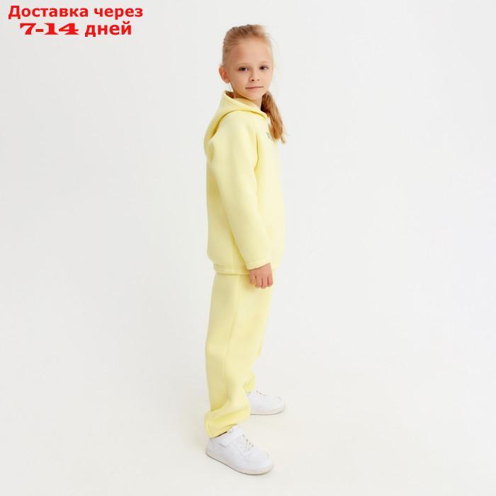 Костюм детский (худи, брюки) MINAKU: Basic Line KIDS цвет жёлтый, рост 110 - фото 3 - id-p227115352