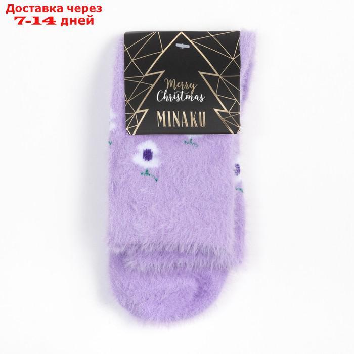 Носки женские махровые MINAKU "Цветочки", размер 36-39 (23-25 см) - фото 5 - id-p227114282
