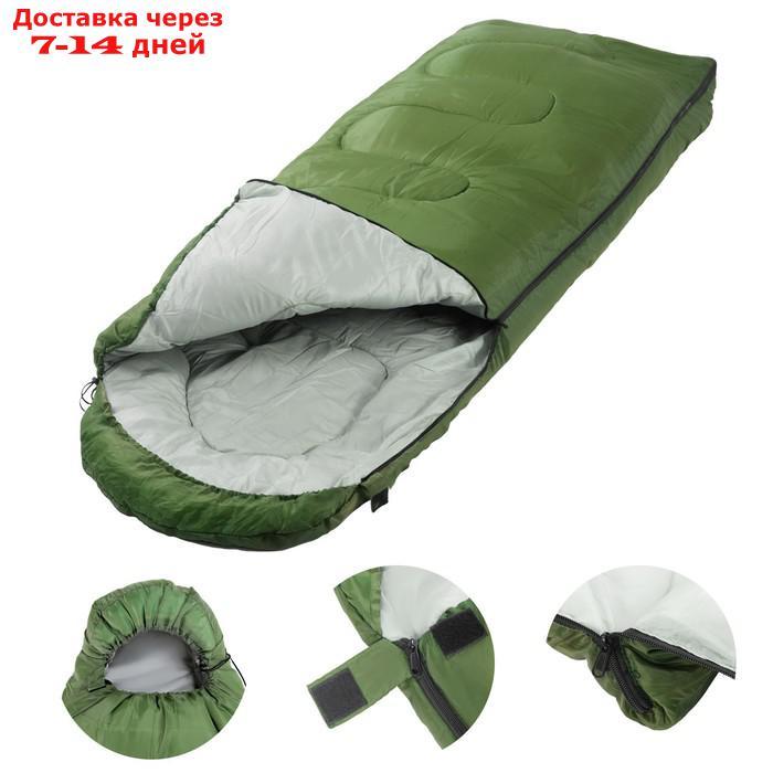 Спальный мешок туристический, 220 х 75 см тем.зеленый - фото 2 - id-p227130666