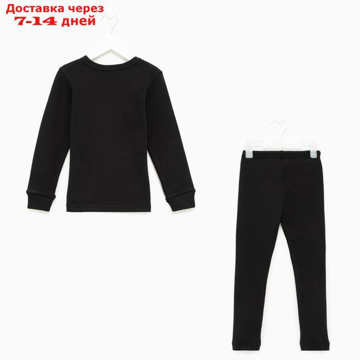 Комплект термобелья ( джемпер, брюки) для девочки, цвет чёрный, рост 110 см - фото 6 - id-p227120151