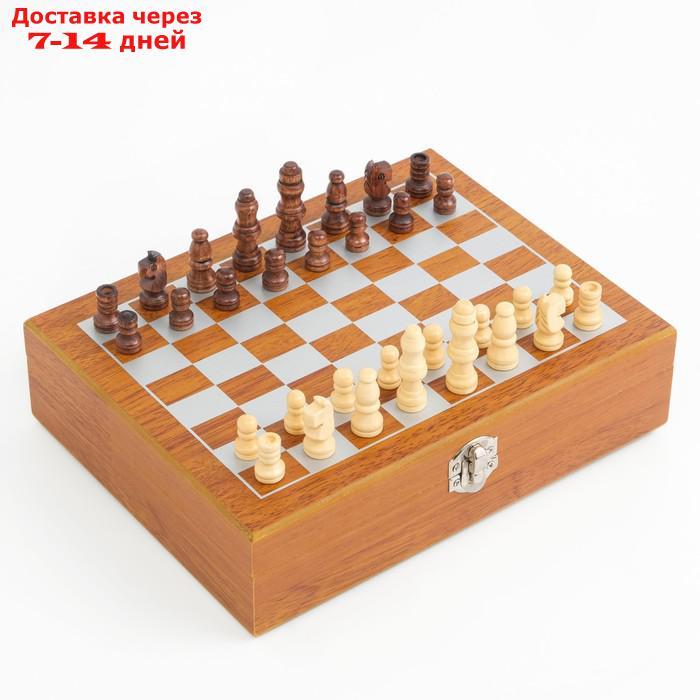 Набор 6 в 1:фляжка 8 oz, рюмка, воронка, кубики 5 шт, карты, шахматы, 18 х 24 см - фото 6 - id-p227101022