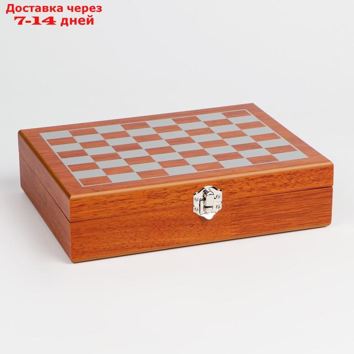 Набор 6 в 1:фляжка 8 oz, рюмка, воронка, кубики 5 шт, карты, шахматы, 18 х 24 см - фото 9 - id-p227101023