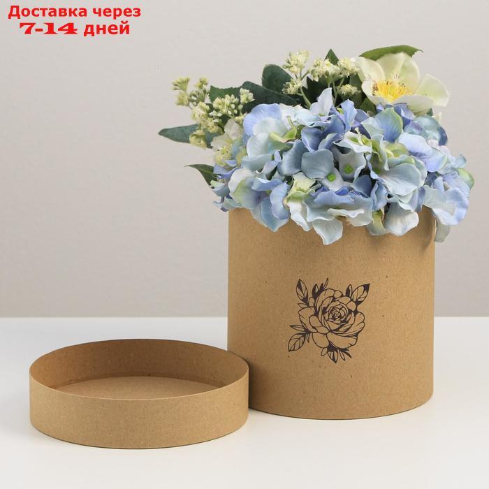 Шляпная коробка из крафта "Цветок", 15 х 15 см - фото 1 - id-p227097671