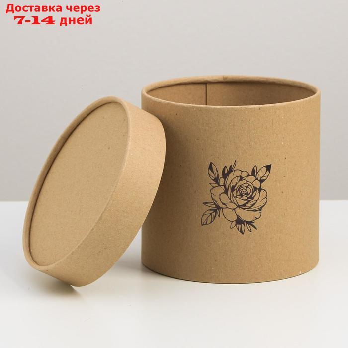 Шляпная коробка из крафта "Цветок", 15 х 15 см - фото 4 - id-p227097671