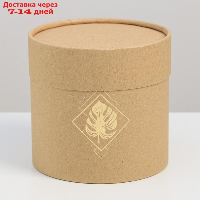 Шляпная коробка из крафта "Лист", 12 х 12 см - фото 2 - id-p227097674