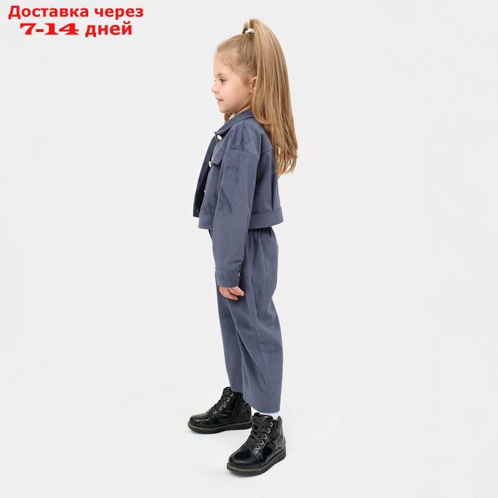 Костюм для девочки KAFTAN "Velvet", размер 34 (122-128), цвет синий - фото 3 - id-p227115419