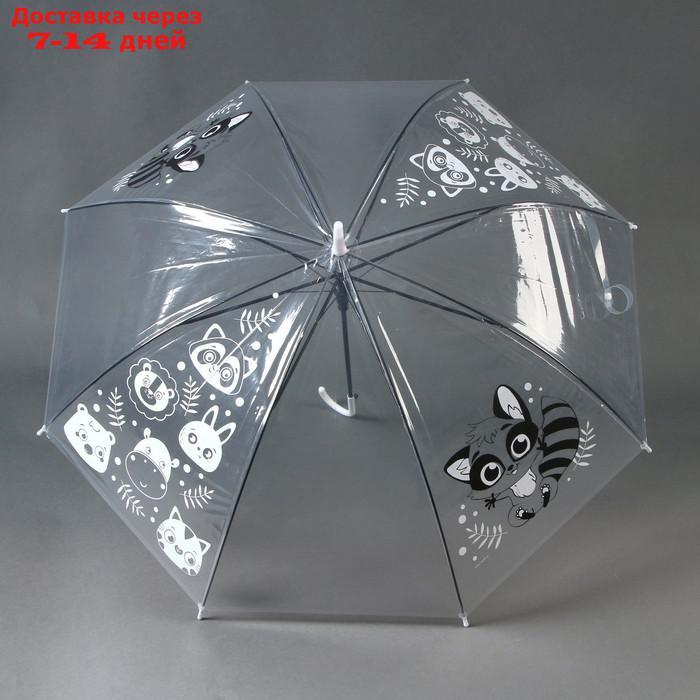Зонт детский "Енотик" полуавтомат прозрачный d=90 см - фото 4 - id-p227112460