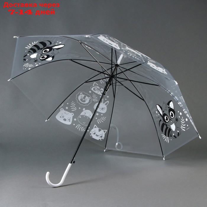 Зонт детский "Енотик" полуавтомат прозрачный d=90 см - фото 5 - id-p227112460