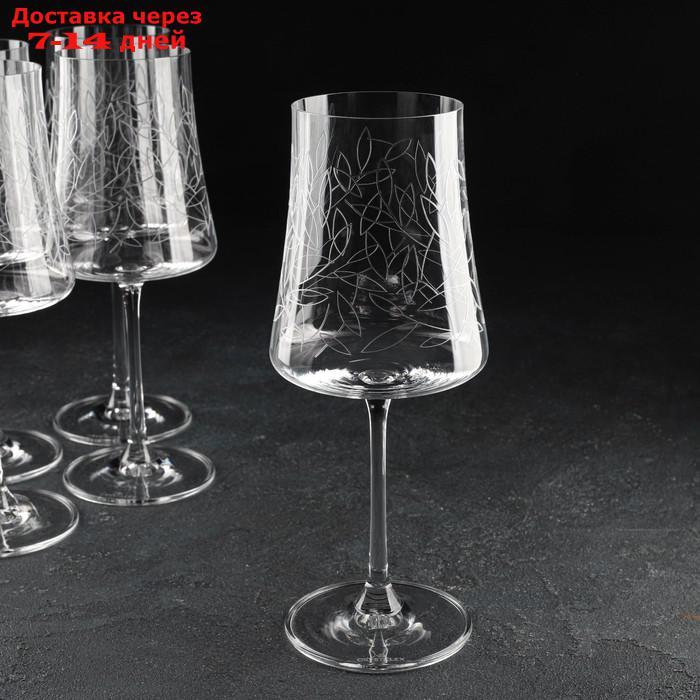 Набор бокалов для вина "Экстра", декор листья, 460 мл, 6 шт - фото 2 - id-p227126701
