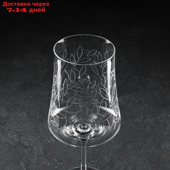 Набор бокалов для вина "Экстра", декор листья, 460 мл, 6 шт - фото 3 - id-p227126701