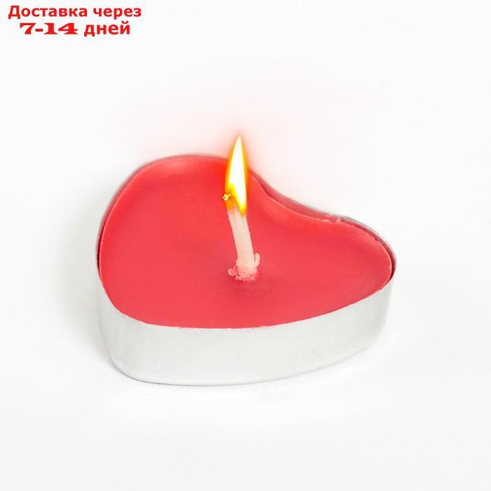 Свеча чайная "Сердце" 6г, 50шт, красные - фото 6 - id-p226965594