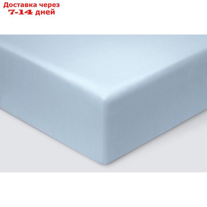 Простыня на резинке "Моноспейс", размер 140х200х23 см, цвет серо-голубой - фото 1 - id-p227129680