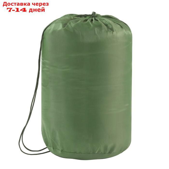 Спальный мешок туристический, 220 х 75 см, до -20 градусов, 600 г/м2, зеленый - фото 4 - id-p227128690