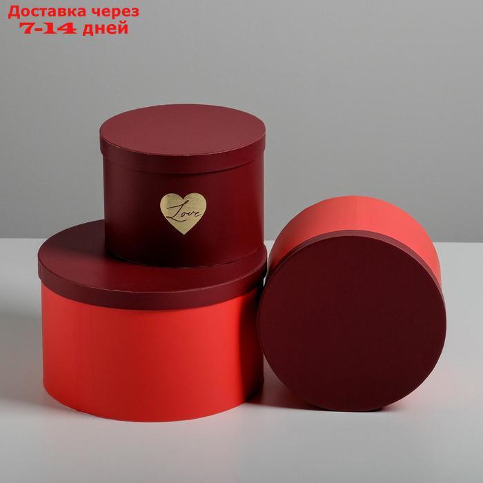 Набор шляпных коробок для цветов 3 в 1 "Красный", 18 × 13 см - 25 × 15 см - фото 5 - id-p227097688
