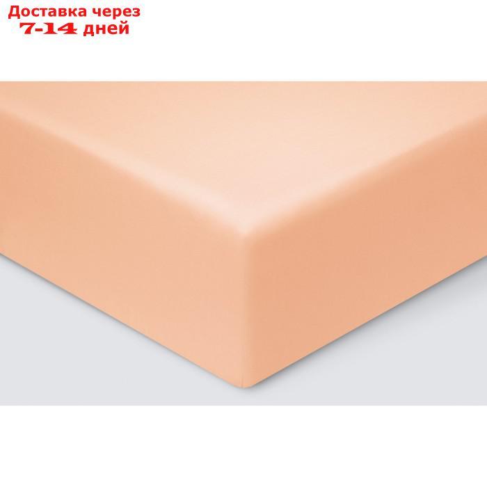Простыня на резинке "Моноспейс", размер 180х200х23 см, цвет персиковый - фото 1 - id-p227129685